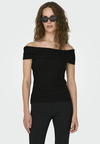 JDY NORMAL GESCHNITTEN SCHULTERFREI - Camiseta estampada - black