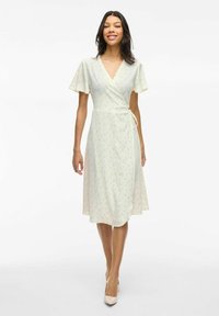 VILA VILOVIE WRAP DRESS - Robe de jour - egret