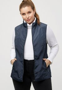 Ulla Popken COUTURES FANTAISIE COL MONTANT POCHES ZIPPÉES - Vesta - blue-grey