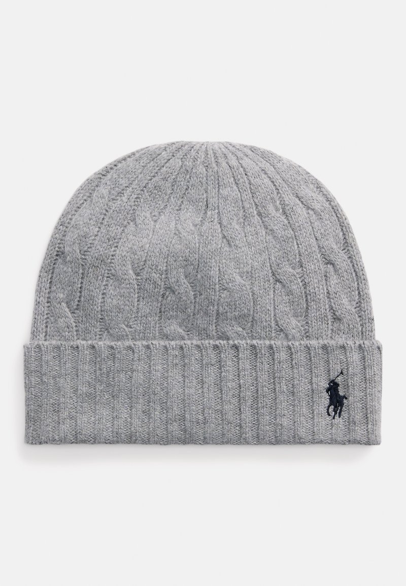 Polo Ralph Lauren CABLE KNIT MERINO WOOL BLEND BEANIE - Beanie - andover heather