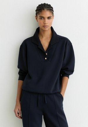 BELLA INTERLOCK COLLAR - Ikdienas džemperis - navy