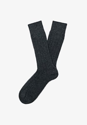 Calzini grigio carbone con una trama a coste, di lunghezza media, con tallone e punta rinforzati per maggiore durabilità. Materiale morbido per garantire comfort.