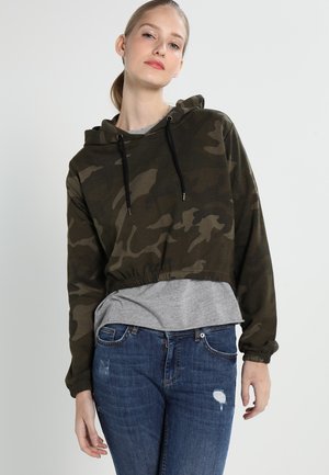 CROPPED - Pulover s kapuco - olive