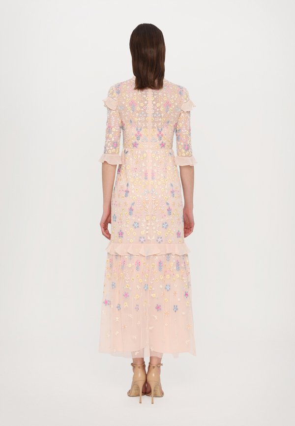 FLOWERBED EMBROIDERY ANKLE GOWN - Occasion wear - apricot3