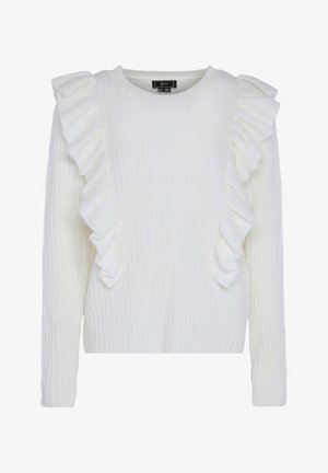 faina, MIT RÜSCHE - Pullover - wollweiss