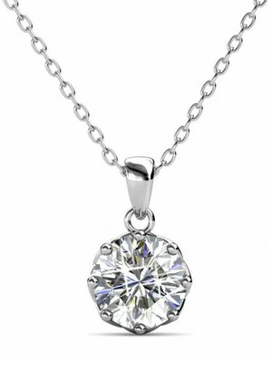 Collier - argenté couleur / cristal