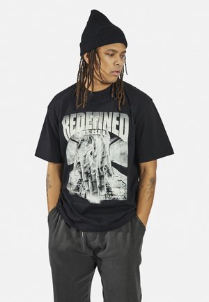 Redefined Rebel KIAN TEE BOXY FIT UNISEX - T-Shirt print - black