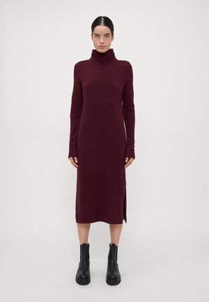 VMBOOM ROLLNECK DRESS - Gebreide jurk - winetasting melange