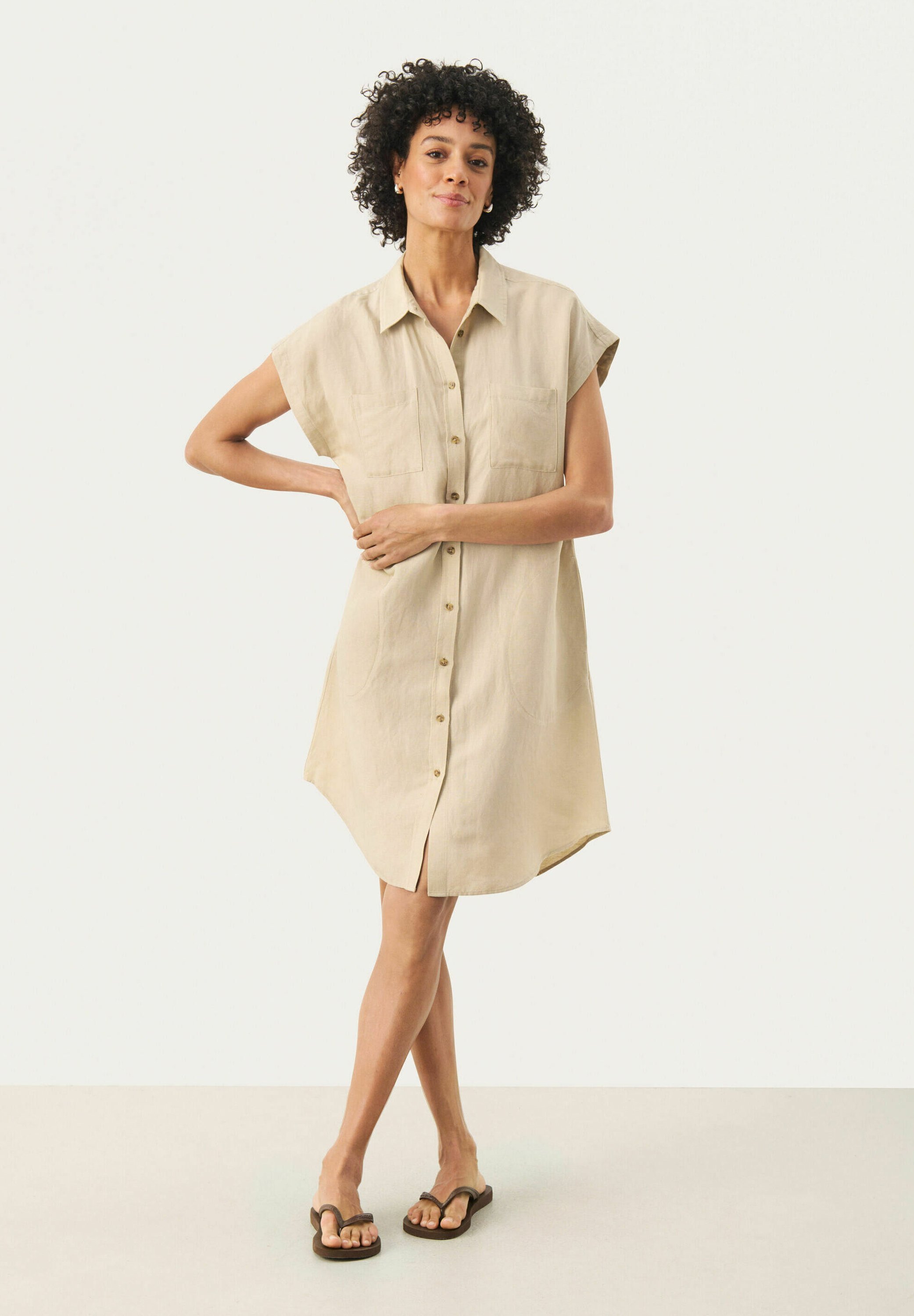 Part Two ELLENA - Shirt dress - white pepper/sand - Zalando
