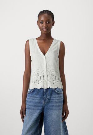 GAP EYELET VEST - Bodywarmer - new off white