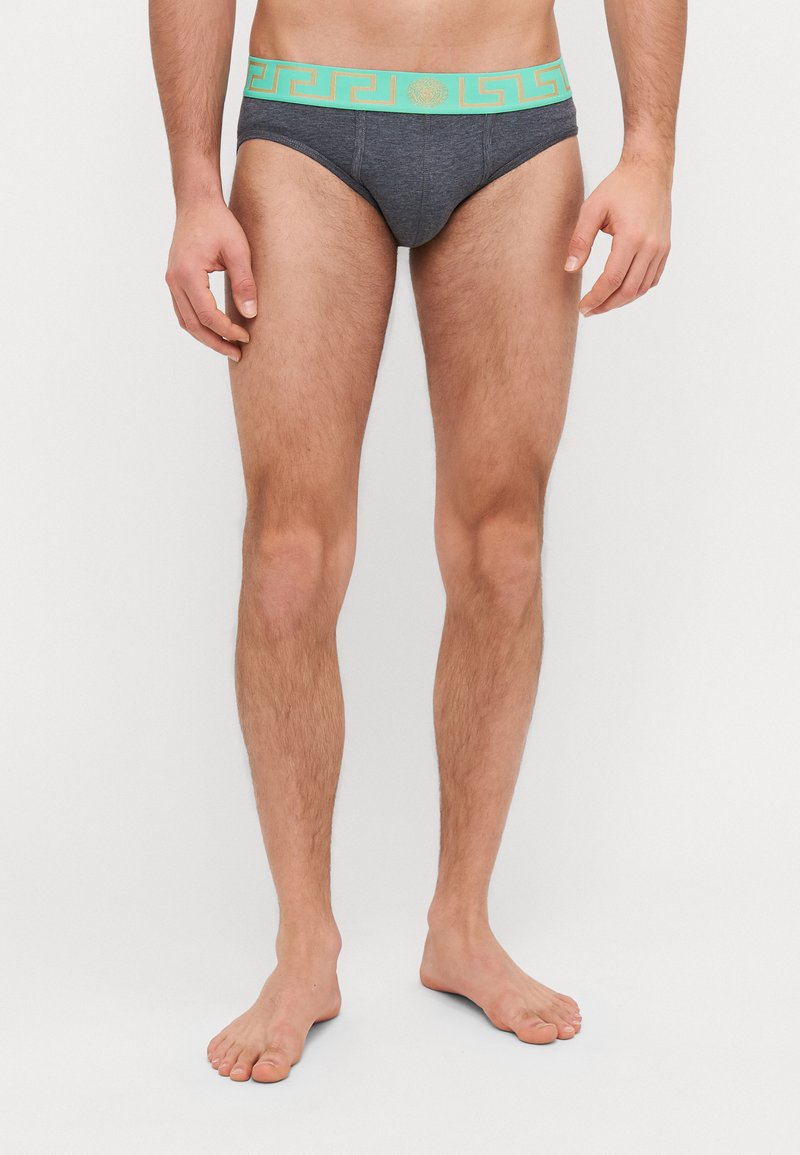 Versace UNDERPANTS LOW RISE TOPEKA NEW LOGO - Īsās apakšbikses - grey melange/mint/oro