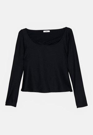 WIDE NECK LONG SLEEVE FITTED - Longsleeve - black