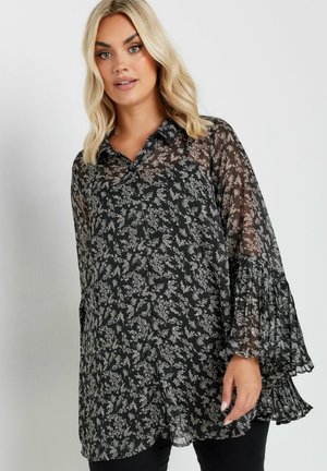 Yours Clothing FLARED SLEEVE - Camicia - black