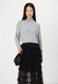 VILA VIEVELYN MIDI SKIRT - Dolgo krilo - black