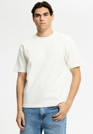 INSIDE, CAMISETA LISA CUELLO REDONDO - Camiseta básica - blanco