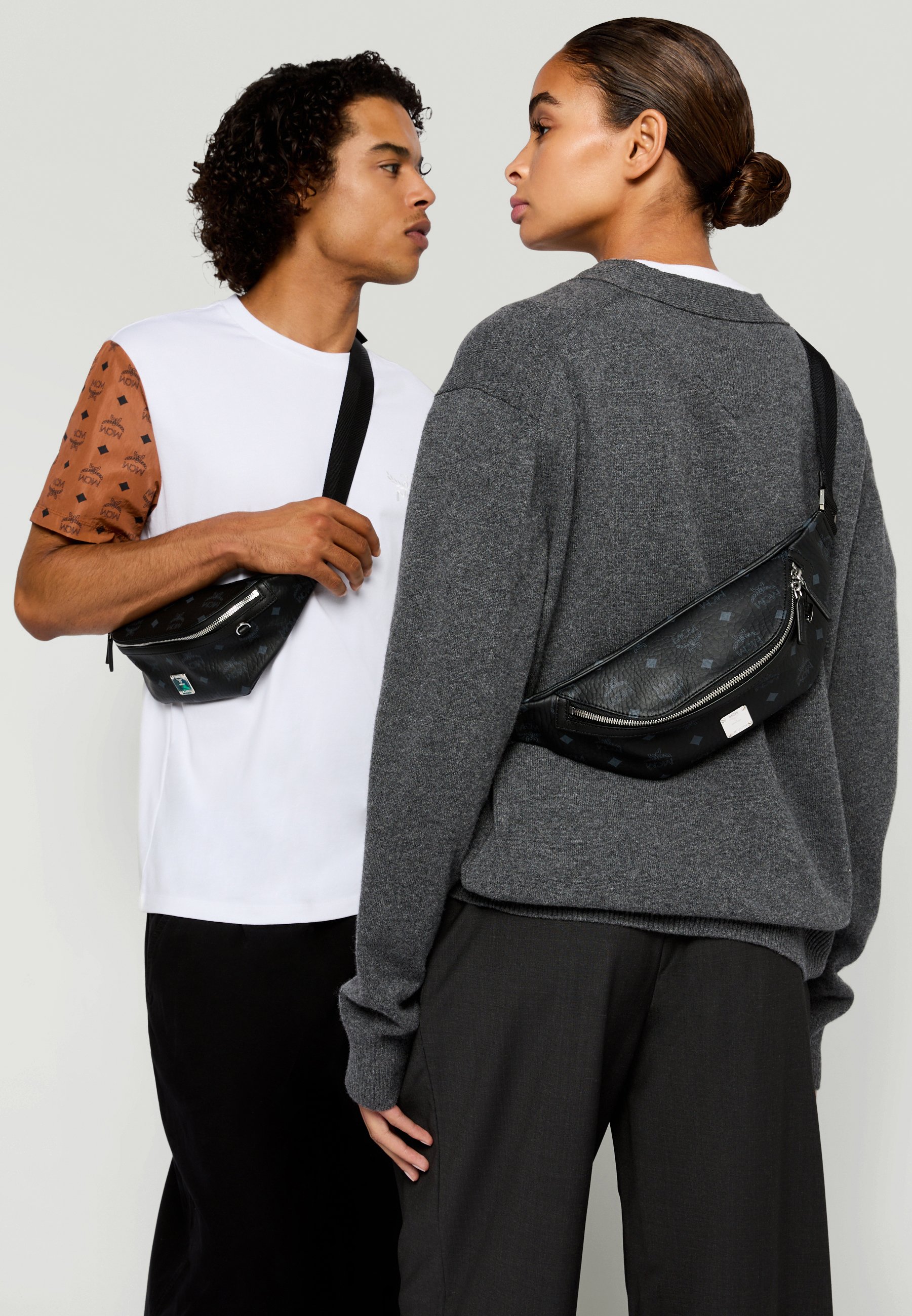 MCM FURSTEN VISETOS BELT BAG SMALL UNISEX - Bum bag - black - Zalando