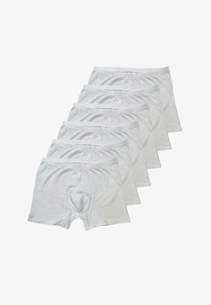 Boxer in cotone bianco, con elastico in vita e apertura con patta, dalla texture liscia, confezione da sei.