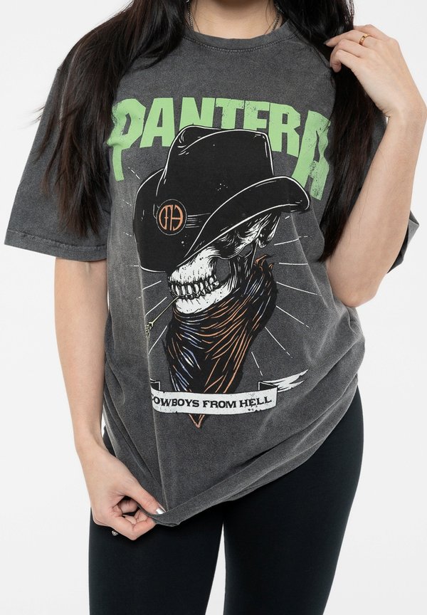 PANTERA SKELETON COWBOY STONE WASH - Print T-shirt - charcoal3