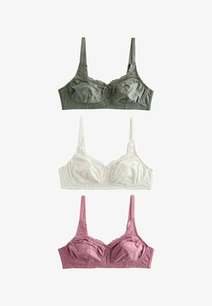 Next, 3 PACK - Podprsenka bez kostíc - green pink cream
