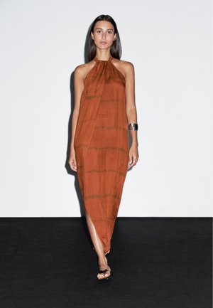 Massimo Dutti STRIPED  - Maxi dress - orange