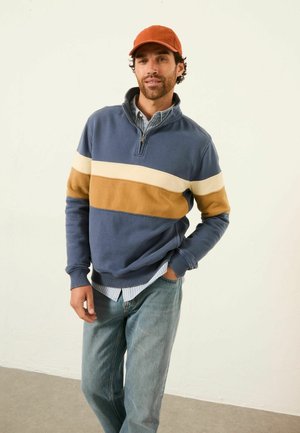 REGULAR FIT - HALF NECK BLOCK - Sweatshirt - blue denim