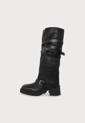 MIISTA, KATARZYNA BELTED TALL BOOTS - Bottes - black