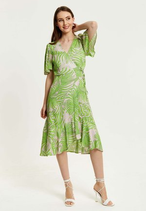 Liquorish TROPICAL PRINT MIDI WRAP  - Day dress - green