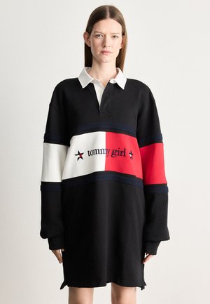 STAR GRAPHIC RUGBY DRESS - Denné šaty - black
