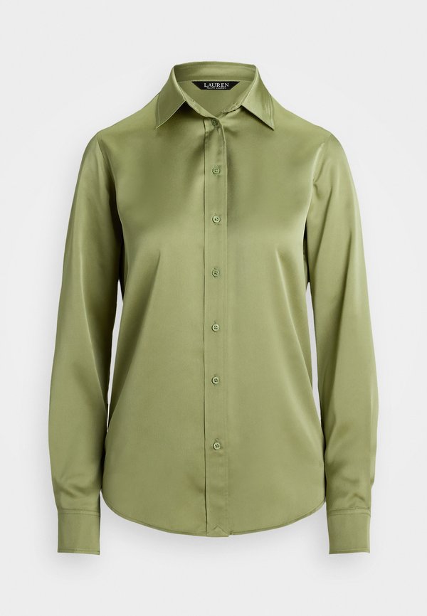 CLASSIC FIT SATIN CHARMEUSE SHIRT - Button-down blouse - light olive3