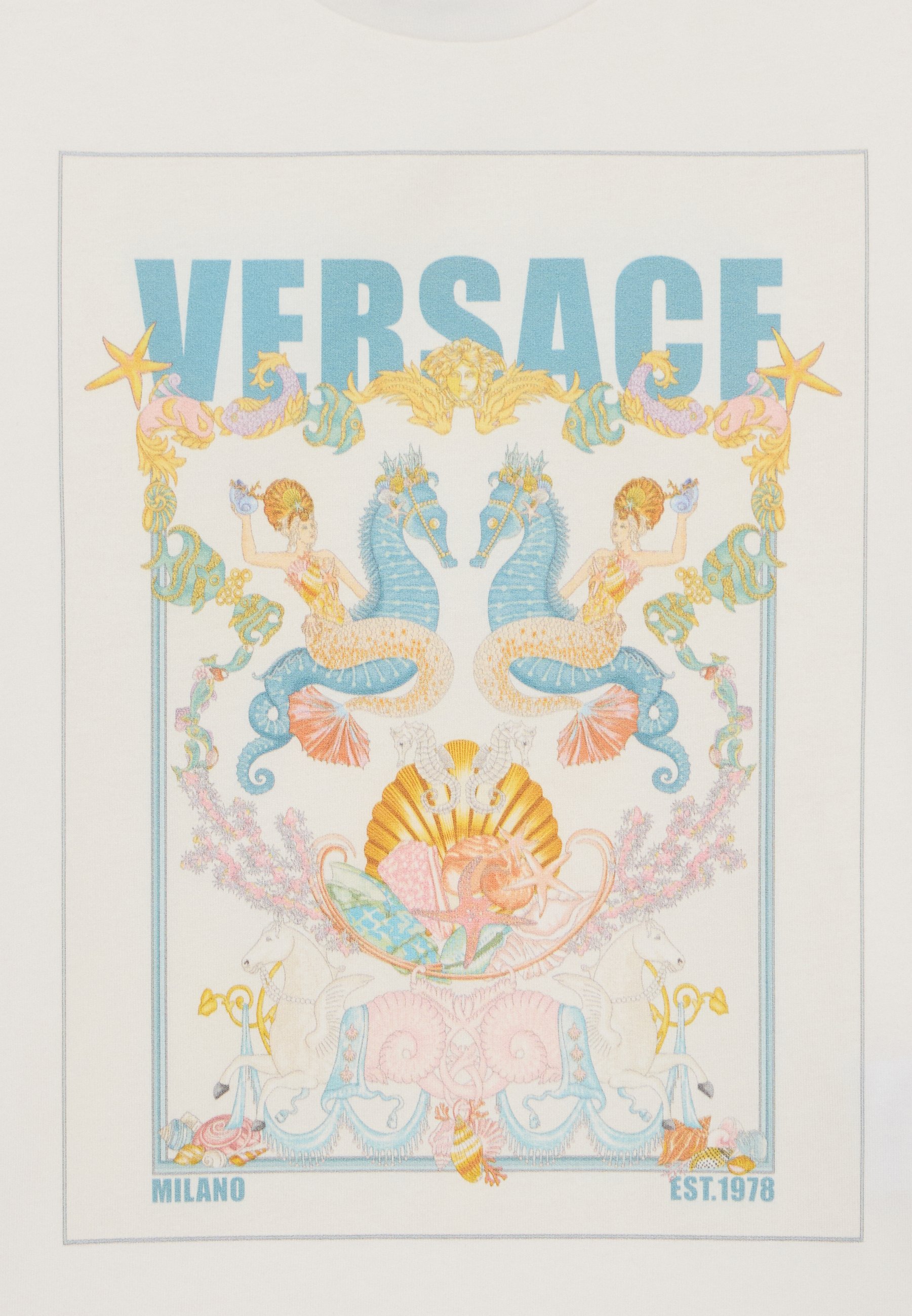 【送料&関税込】Versace Coral theatre postcard T-shirt（白） Coral Theatre Shirt White,Print | VERSACE US