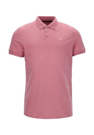 Roze katoenen polo met een kraag, een placket met twee knopen en korte mouwen. Beschikt over een subtiel logo op de linkerkant van de borst.