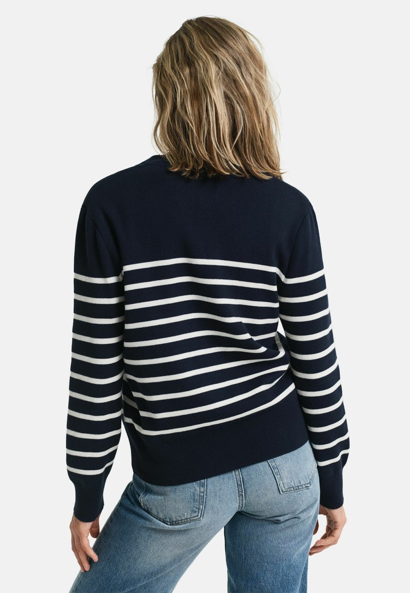 GANT STRIPED Strickjacke evening blue/dunkelblau