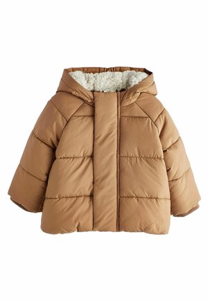 HOODED PUFFER - Vinterjacka - tan brown