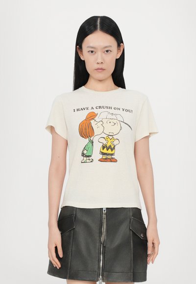 RE/DONE CLASSIC TEE PEANUTS CRUSH - Majica kratkih rukava s printom - vintage white