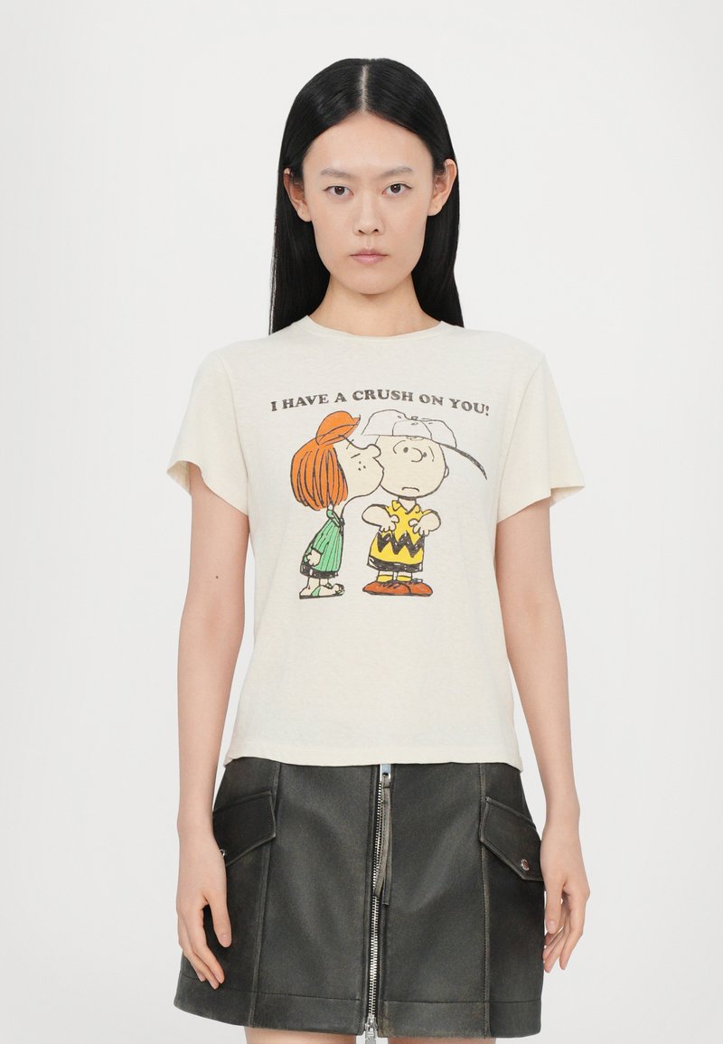 RE/DONE - CLASSIC TEE PEANUTS CRUSH - T-shirt imprimé - vintage white, Agrandir