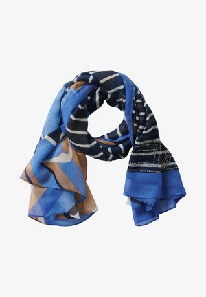 MIT BLUMENPRINT - Scarf - blue camel