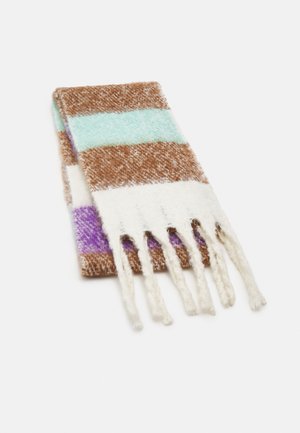 Sjal - white/brown/blue/purple
