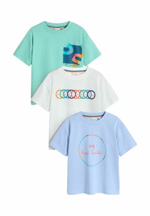 REGULAR FIT - GRAPHIC  3 PACK   - T-Shirt print - white blue green