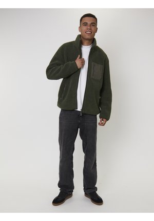 BORG ZIP WITH POCKETS - Fleecejacka - green