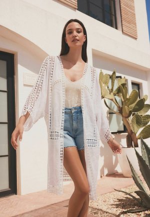 LONGLINE KIMONO COVER-UP  - REGULAR FIT - Paplūdimio reikmuo - white