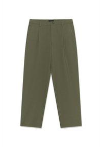 PLEAT - Pantalon classique - dusty olive melange