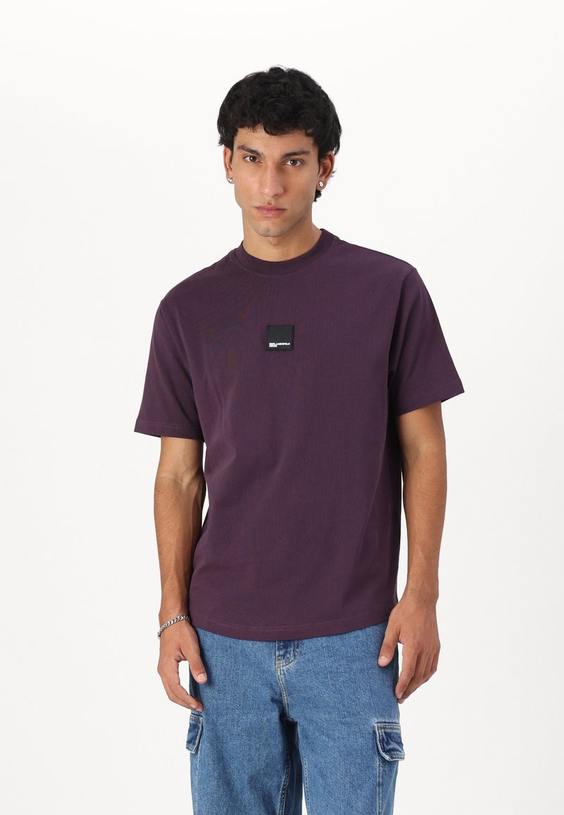 Karl Lagerfeld Jeans CURVED HEM - Pamata T-krekls - plum perfect