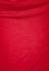 Roter Stoff mit glatter Textur und leichtem Glanz, der feine Rippenstrukturen aufweist. Gleichmäßige Farbausgabe, keine sichtbaren Muster oder Verzierungen.