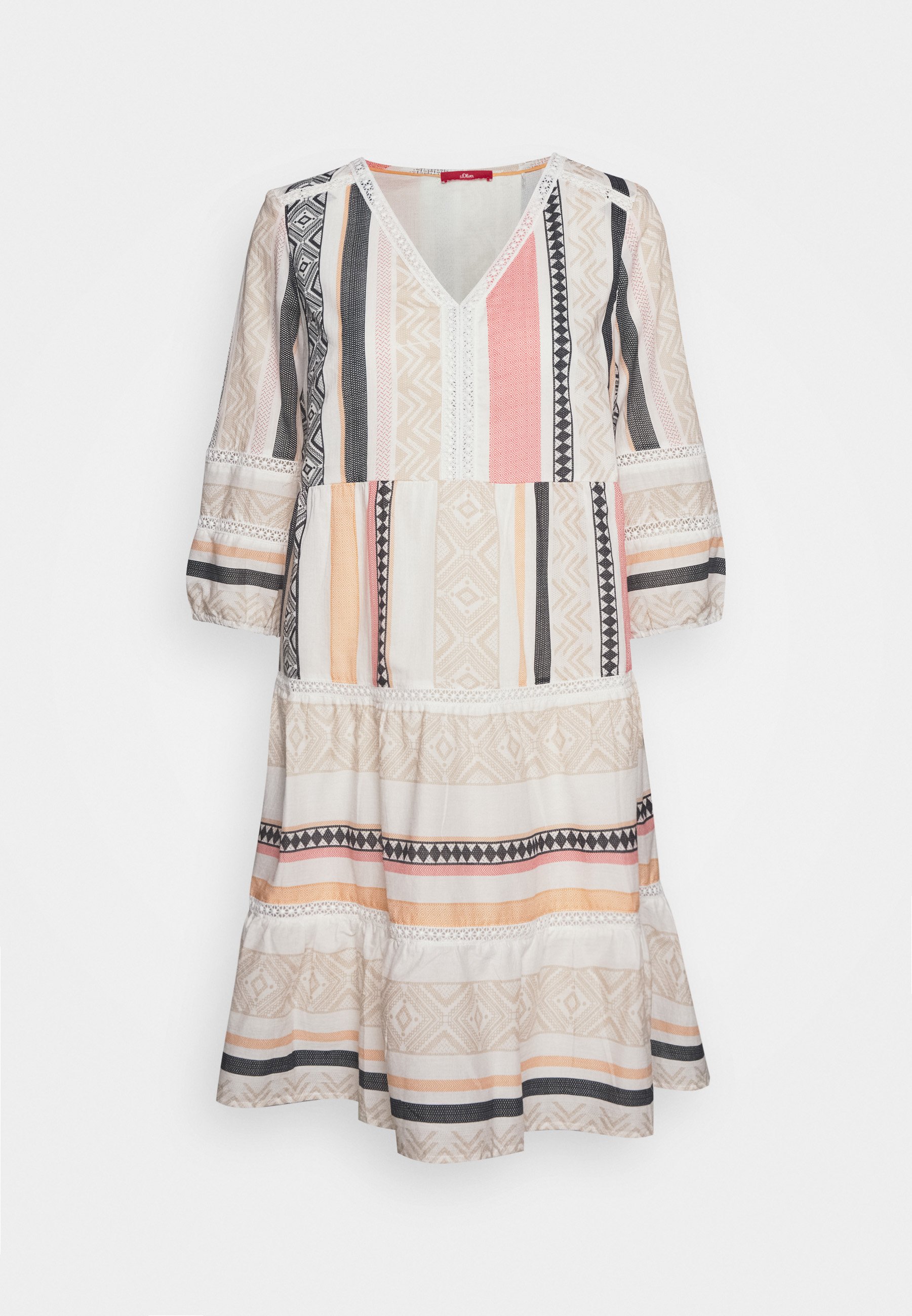 S Oliver Kurz Freizeitkleid Creme Offwhite Zalando De 