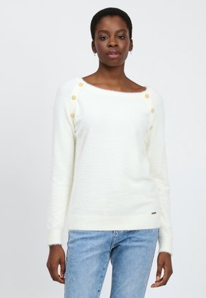 INFLUENCER FLUFFY BEJEWELED - Pullover - milk