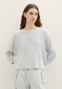 TOM TAILOR DENIM BOXY SHIRT - Strickpullover - basic light grey melange