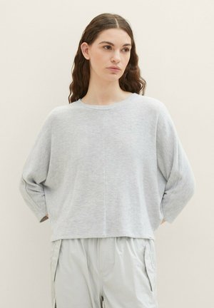 TOM TAILOR DENIM BOXY SHIRT - Strickpullover - basic light grey melange