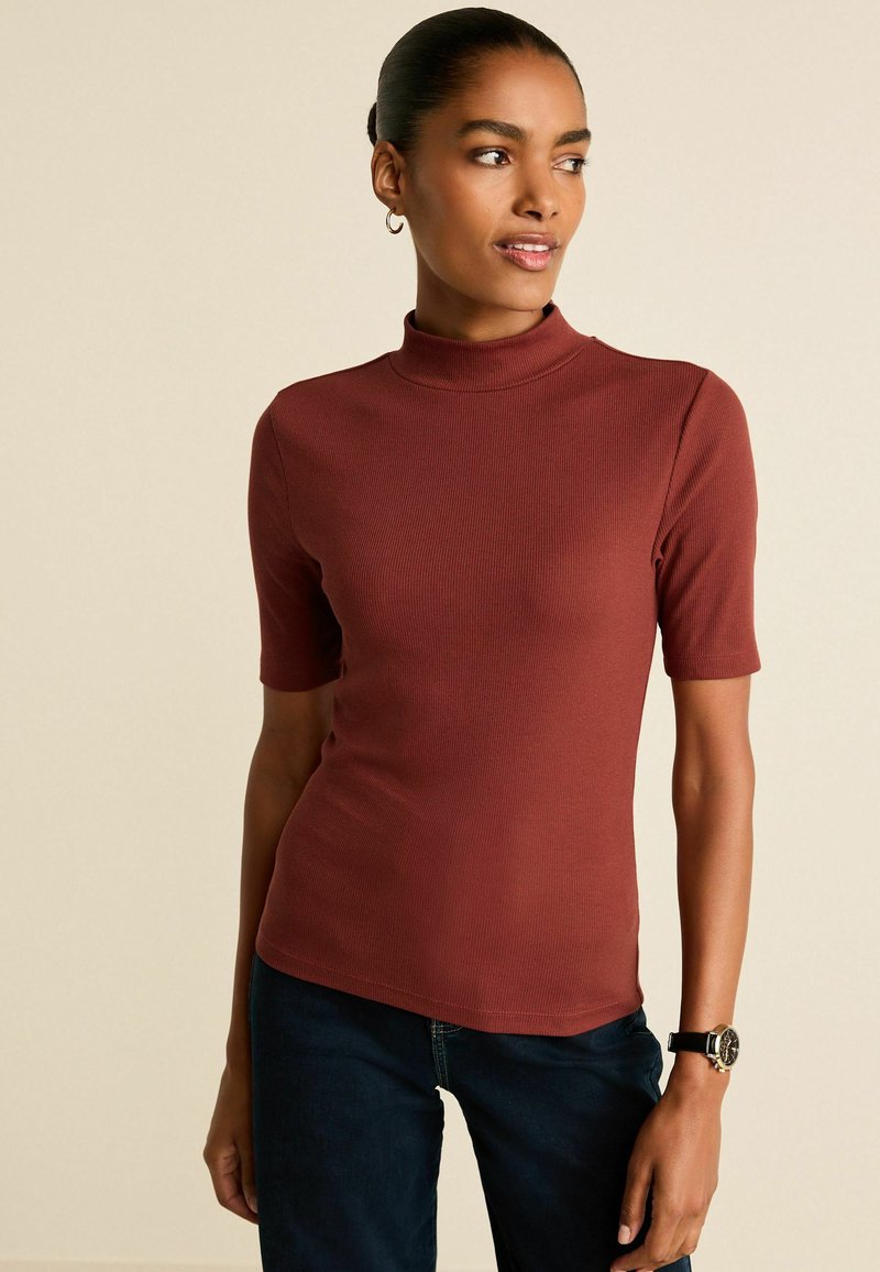 Next HALF SLEEVE HIGH NECK TSTANDARD - Tricou basic - brown