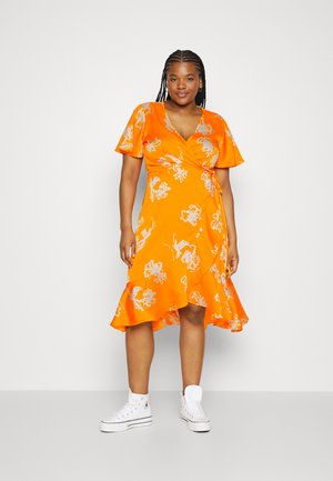 Object Curve OBJISSY PAPAYA MIDI WRAP DRESS CUR - Φόρεμα ημέρας - bright marigold