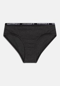Μαύρο βαμβακερό σλιπ hipster με ελαστική μέση και λευκή επωνυμία "CONVERSE". Λείος υφασμάτινος σχεδιασμός και απλή αισθητική.